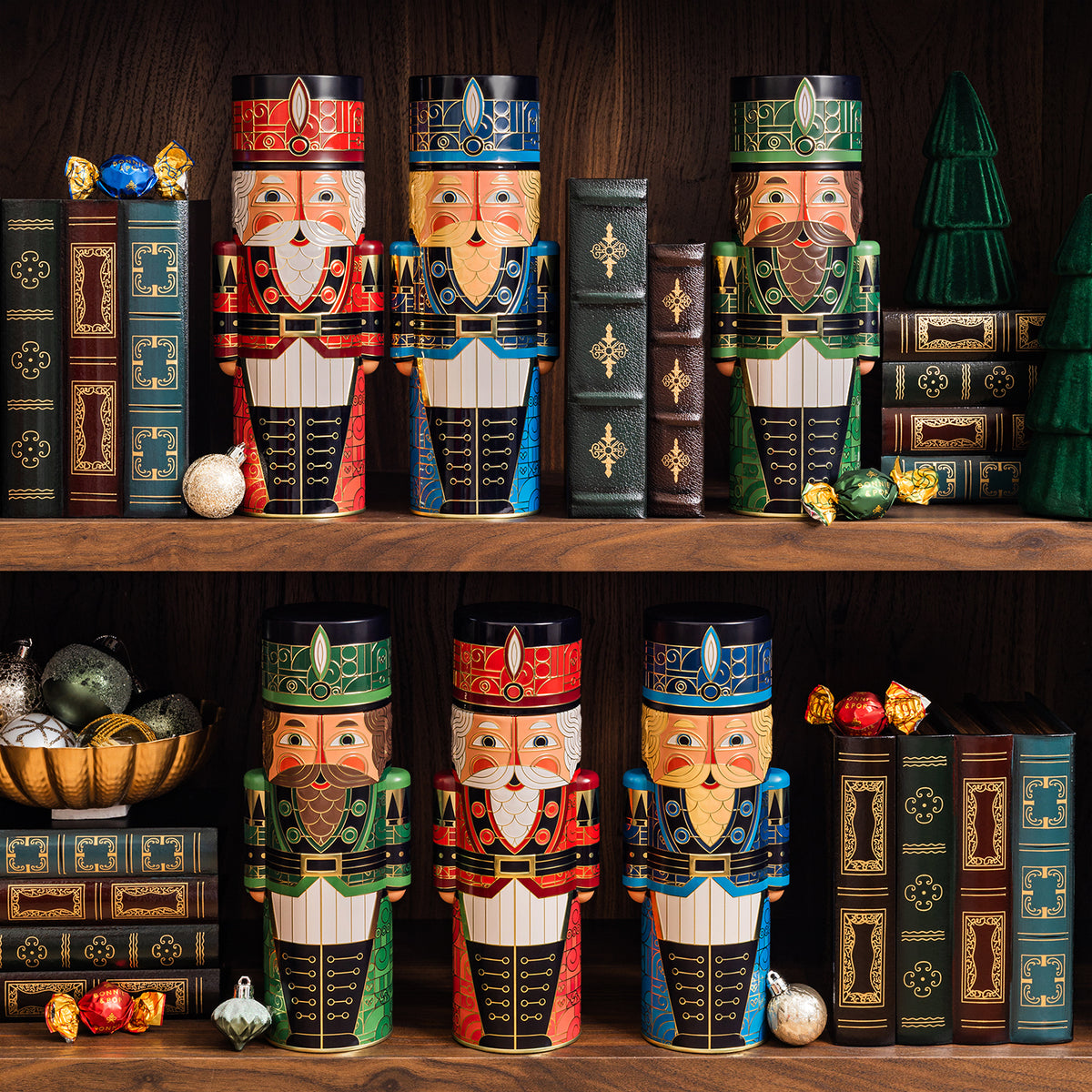 Christmas Gift Basket – Chocolate & Holiday Treat Trio in Nutcracker Toy Soldier Tins