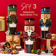 Christmas Gift Basket – Chocolate & Holiday Treat Trio in Nutcracker Toy Soldier Tins