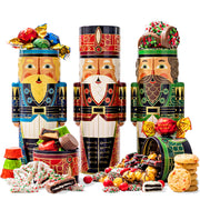 Christmas Gift Basket – Chocolate & Holiday Treat Trio in Nutcracker Toy Soldier Tins