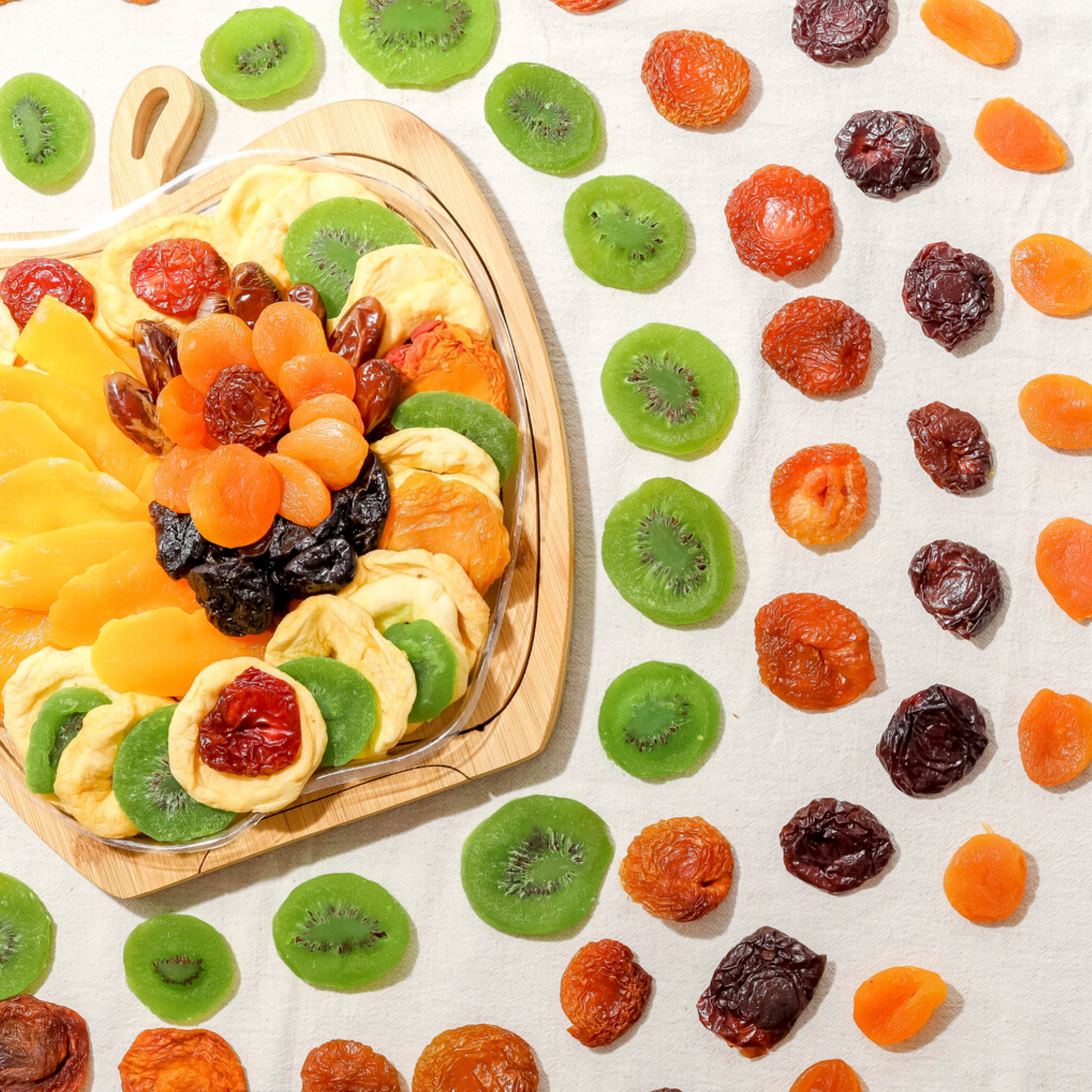 Dried Fruit Gift Basket in Convertible Wooden Tray – Healthy & Elegant Fruit Gift