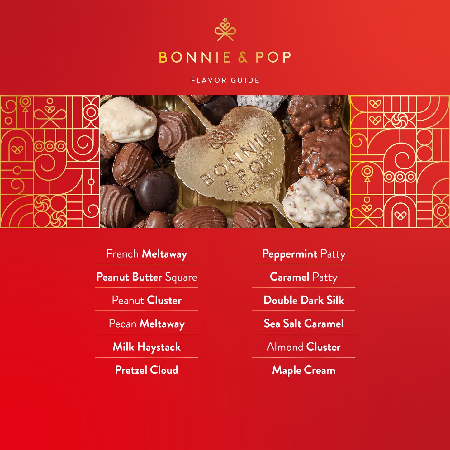 Heart-shaped red tin chocolate gift from Bonnie & Pop