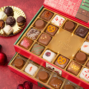 Christmas Chocolate Gift – Gourmet Belgium Truffle Gift Box with Over 30 Assorted Holiday Chocolates