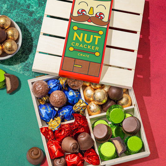 Christmas Gift Basket – Nutcracker Sweets Crate in Festive Wooden Box