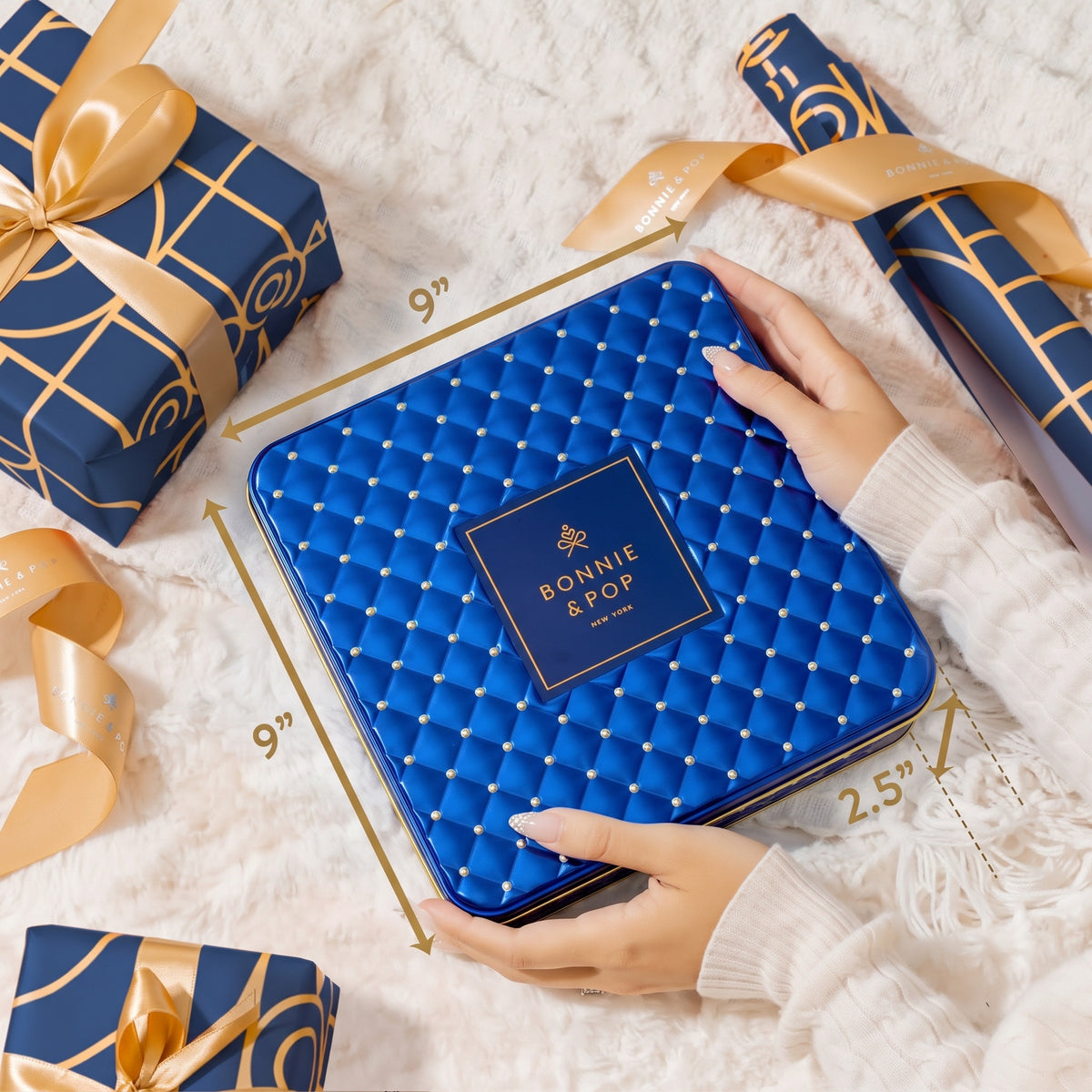 Holiday Gift Tin- Chocolate Assortment- Blue
