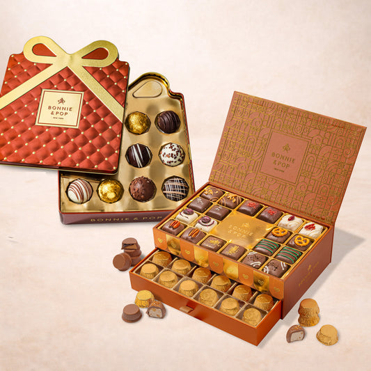 Bonnie and Pop Premium Chocolate Gift Bundle (2-Piece Gourmet Assortment Set)