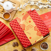 Chinese New Year Chocolate Gift – Gourmet Tin with Assorted Chocolates & Caramels in Red Tin for Lunar New Year