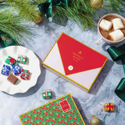 Merry Christmas Holiday Greetings Card with Foiled Chocolate Gift Boxes