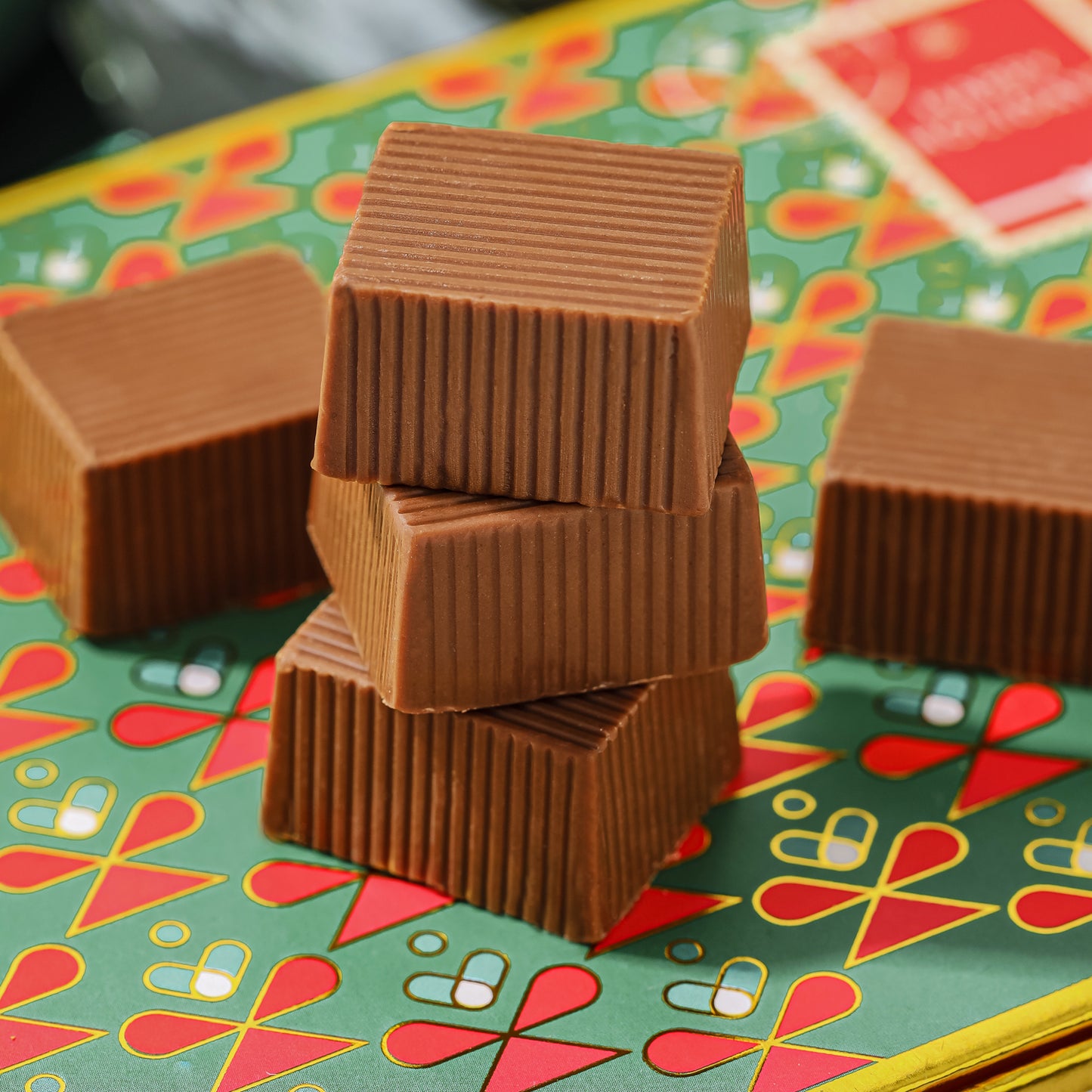 Merry Christmas Holiday Greetings Card with Foiled Chocolate Gift Boxes