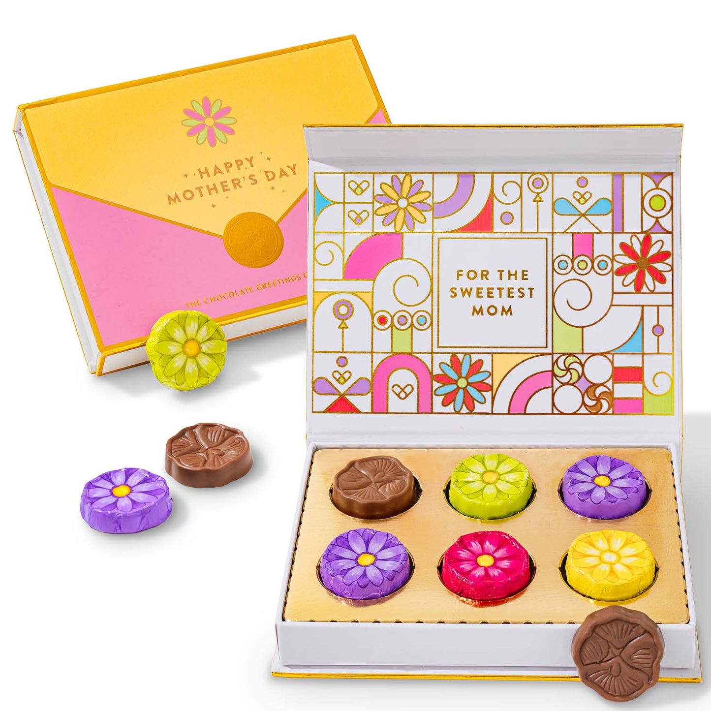 Mother's Day Gift, Chocolate Card Gift Box, 6 Individually Wrapped Chocolates, Food Sweets Candy Gift Greeting