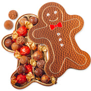 Christmas Gift – Gold Gingerbread Tin Filled with Festive Red & Gold Bon Bons