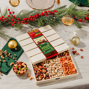 Nutcracker-Themed Wooden Crate with Gourmet Savory Snacks- Christmas Gift Basket