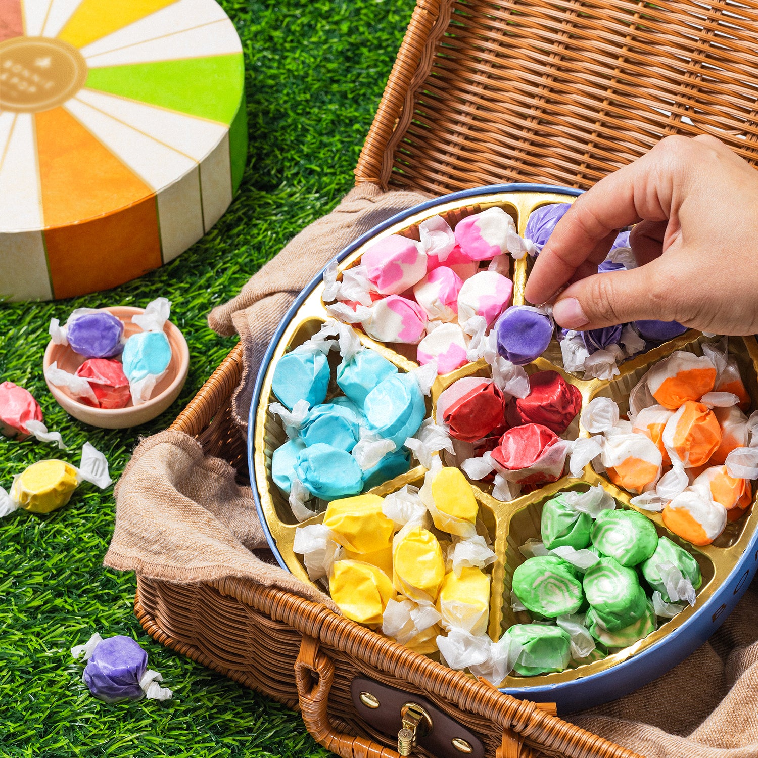Summer Candy Gift with 7 Assorted Flavors | Beach Ball Salt Water Taffy Gift Box