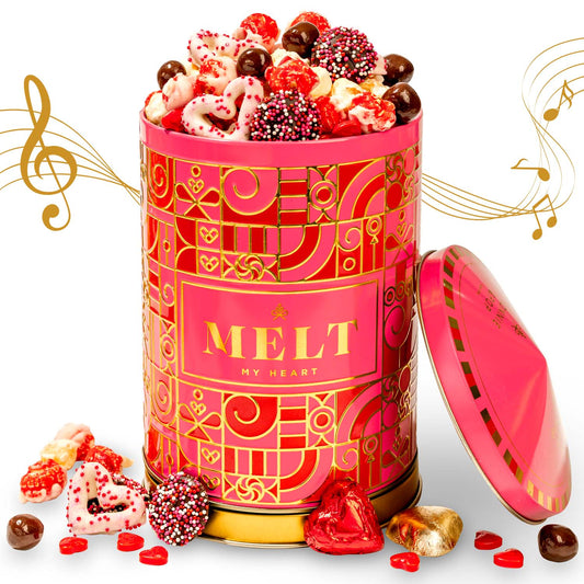 Valentines Day Gift Tin- Snack Assortment- Musical Gift Tin