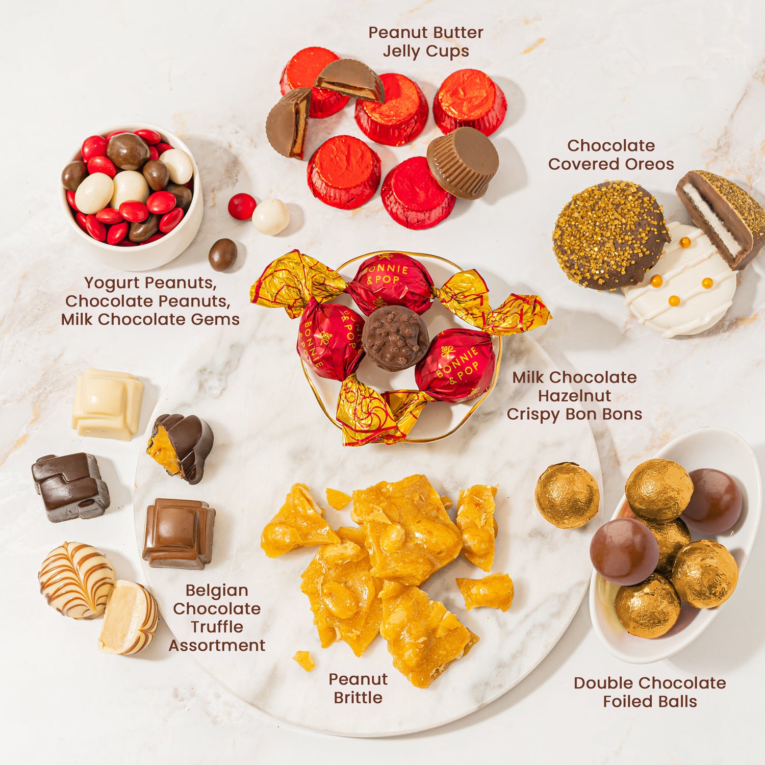 Christmas Gift Box – Holiday Treat Assortment with Gourmet Chocolates, Nuts & Caramels