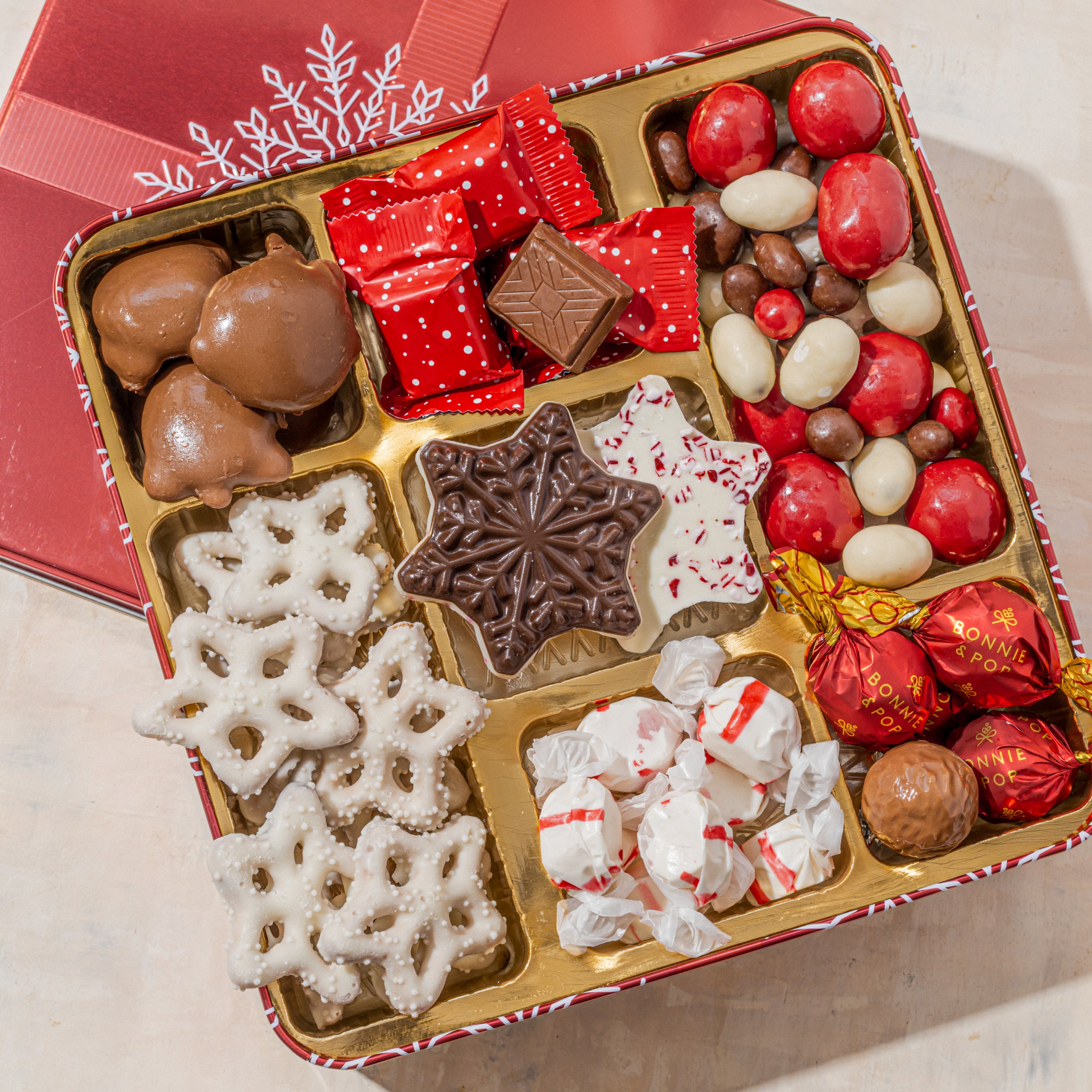 Christmas Gift Basket – Chocolate & Nuts Gourmet Gift Basket in Keepsake Tin
