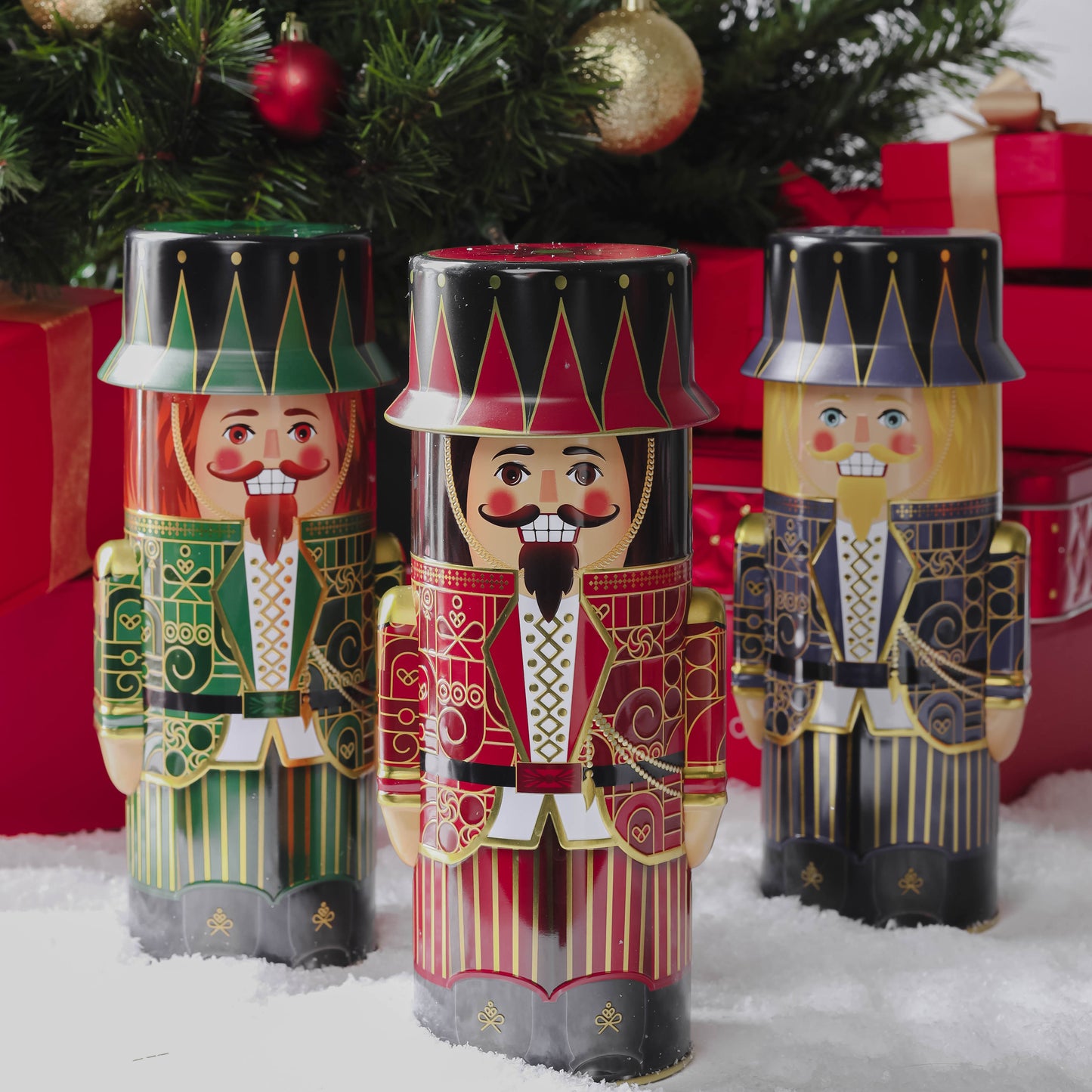 Christmas Gift Basket – Chocolate & Holiday Treat Trio in Nutcracker Toy Soldier Tins