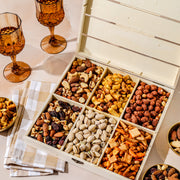 Nut Gift Basket – Gourmet Nut Sampler in Reusable Wooden Crate