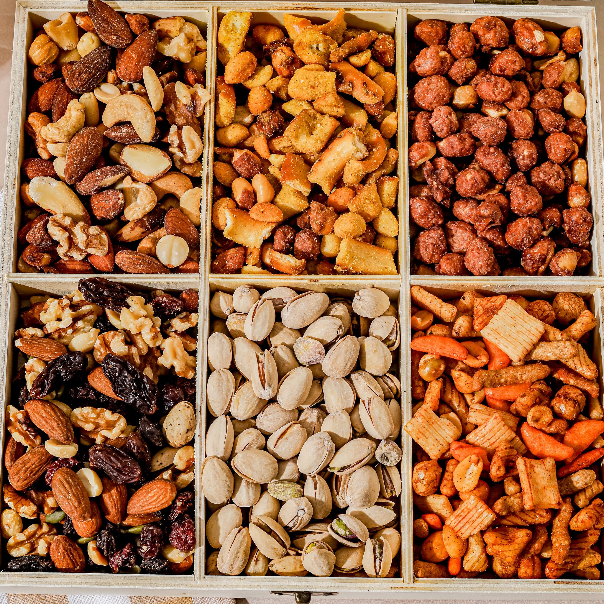 Nut Gift Basket – Gourmet Nut Sampler in Reusable Wooden Crate