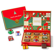 Merry Christmas Holiday Greetings Card with Foiled Chocolate Gift Boxes
