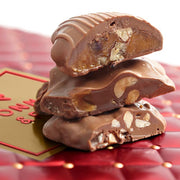 Chocolate Christmas Gift – Gourmet Holiday Tin with Assorted Chocolates & Caramels in Red Tin