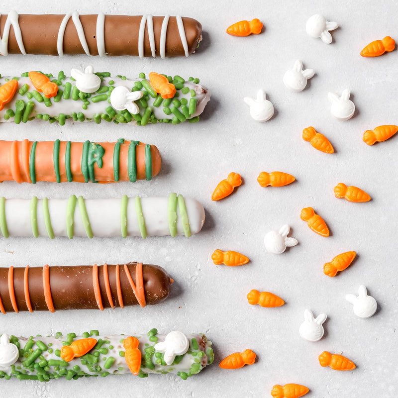 Chocolate Dipped Pretzel Carrots